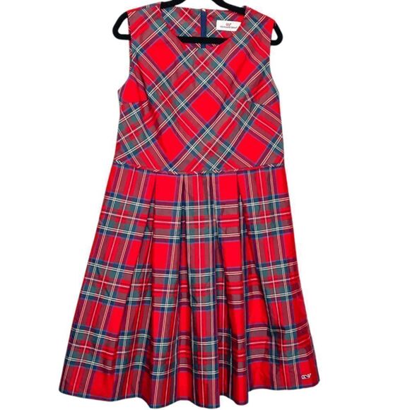 Vineyard Vines Girls Tartan Plaid Sleeveless Dress Size 14 - Picture 1 of 6